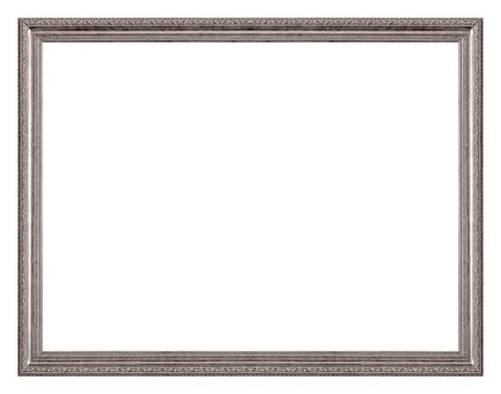 Silver frame for paintings, mirrors or photo isolated on white background	