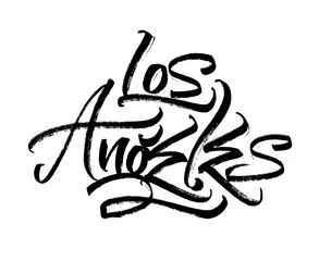 Los Angeles. Modern Calligraphy Hand Lettering for Serigraphy Print