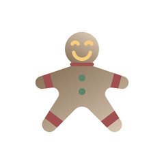 Christmas gingerbread line icon flat design