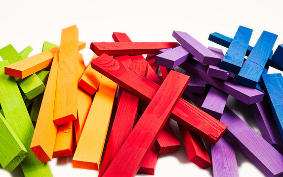 Colored gradient wood stick zoom chaos