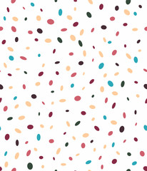 Seamless texture of random colorful spots, vector. Abstract background