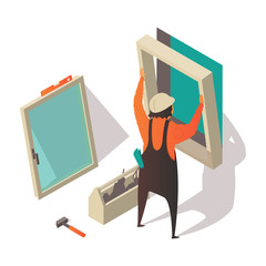 Isometric window installation
