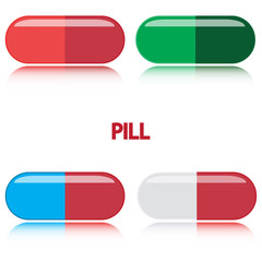 A variety of color pills