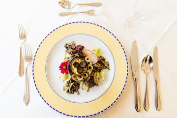 vegan food in restaurant