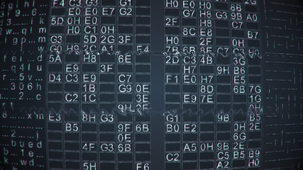 Fototapeta premium Digital data on retro computer monitor