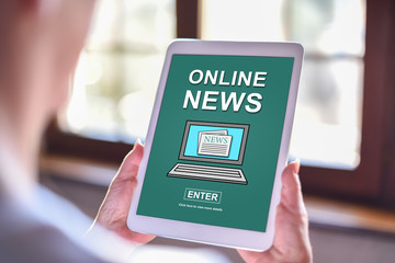 Online news concept on a tablet