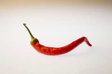 Red pepper on white isolated background. Pattern