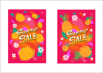 Summer sale banner, season vocation, weekend, holiday, summer time, happy shiny day, vector graphic ​