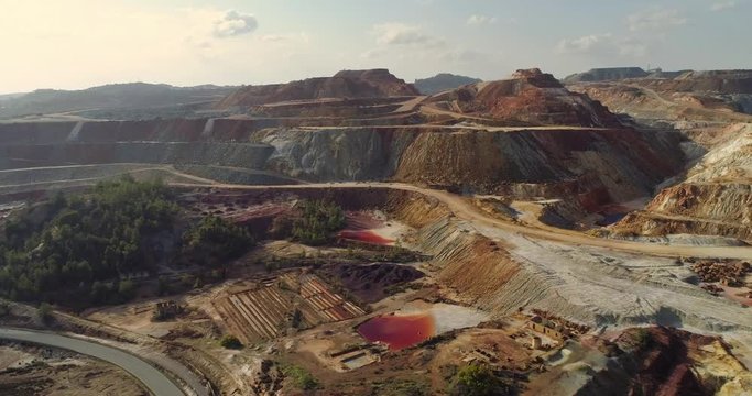 Rio Tinto mining in Huelva Spain. From this open pit mines tons of copper, zinc, gold, silver,lead and other metals are being extracted since year 3000 BC to nowadays.