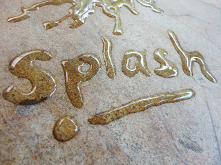Splash spontaneous water handwriting calligraphy