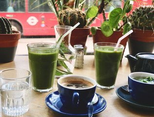 Coffee Shop Layout with Juice and Coffee in London