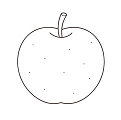 梨　ぬりえ　線画