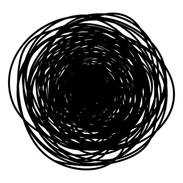 Grungy round scribble circle