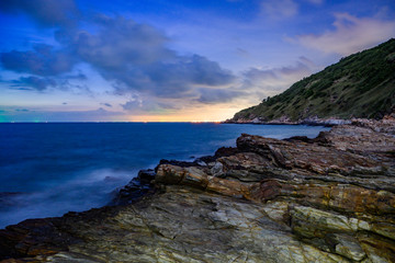 Beautiful sunset at the beach (thailand )