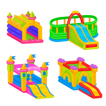 Inflatable colorful castle for outdoor kid fun