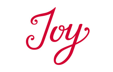 Joy lettering. Christmas joy. Joy phrase isolated