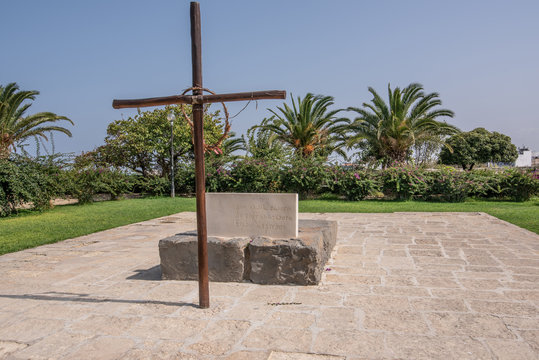 Heraklion, Crete, Greece. The grave of the famous greek writer and philosopher Nikos Kazantzakis.