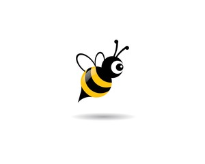 Bee logo vector icon illustration