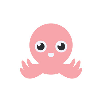 Cute Octopus logo icon template