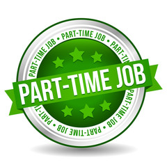 Part-time job Badge - Online Button - Banner with Ribbon.