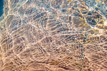 Fototapeta na wymiar Close up of clear water of mountain river