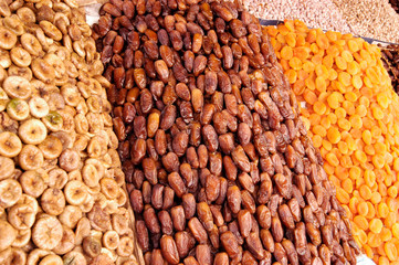 DRIED FRUIT ON MARKET STALL