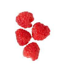 Raspberry isolated on white background. Fresh ripe raspberries.