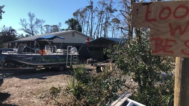Warning for looters during hurricane
