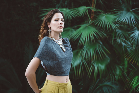 Woman surrounded by plants