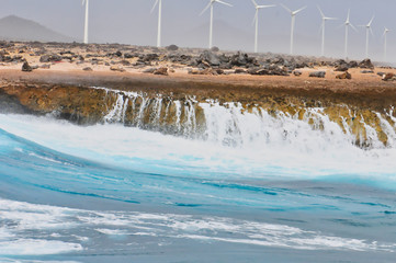 wind turbines in lake
