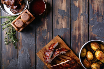 Home made pork and beef ribs