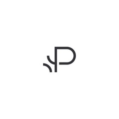 Letter P Outline Abstract Creative Icon Modern Logo Design Template Element Vector