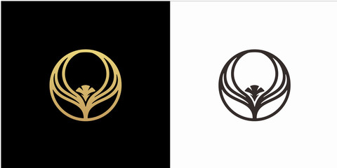Obraz premium Koncepcja projektowania logo orła z szablonem logo w luksusowym stylu