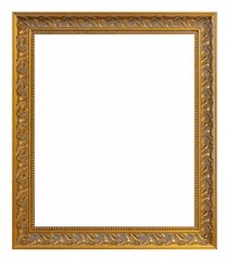 Fototapeta premium Golden frame for paintings, mirrors or photo isolated on white background 