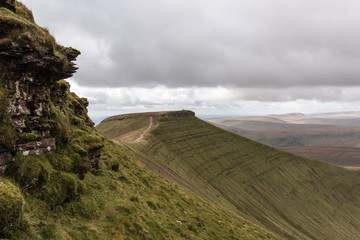 Walking along the ridge of Pen-Y-Fan, Breacon Beacons in Wales