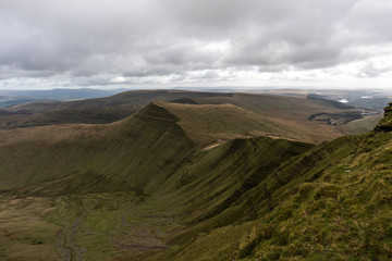 Walking along the ridge of Pen-Y-Fan, Breacon Beacons in Wales