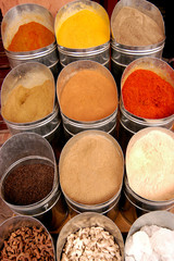 HERBS AND SPICES IN MOROCCAN MARKET