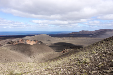 Volcanic crater in the Timanfaya National Park, Lanzarote, Canary islands, Spain
