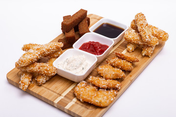A set of snacks for beer
