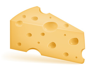 piece of cheese sliced with holes stock vector illustration