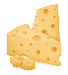 piece of cheese sliced with holes stock vector illustration