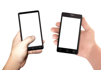 Man hands holding smartphone