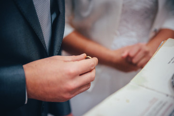 Fototapeta premium Wedding ceremony in church