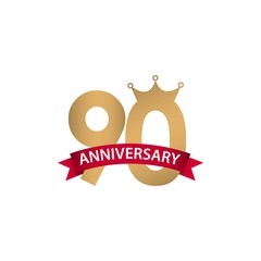 90 Year Anniversary Vector Template Design Illustration