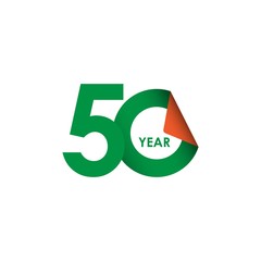 50 Year Anniversary Vector Template Design Illustration