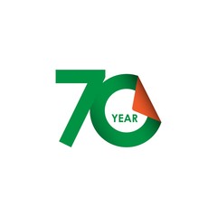 70 Year Anniversary Vector Template Design Illustration