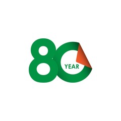 80 Year Anniversary Vector Template Design Illustration