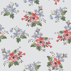 Obraz premium Seamless vintage floral pattern for gift wrap and fabric design