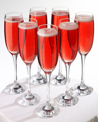 SEVEN PINK CHAMPAGNE GLASSES