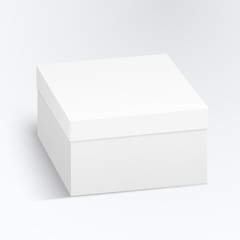 White Cardboard box, container, packaging Isolated On White Background. Vector illustration
